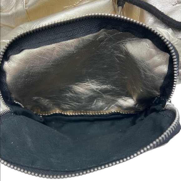 Victoria’s Secret Pink Mini Metallic Gold Shimmer Backpack Academia Travel Bag - Picture 12 of 16